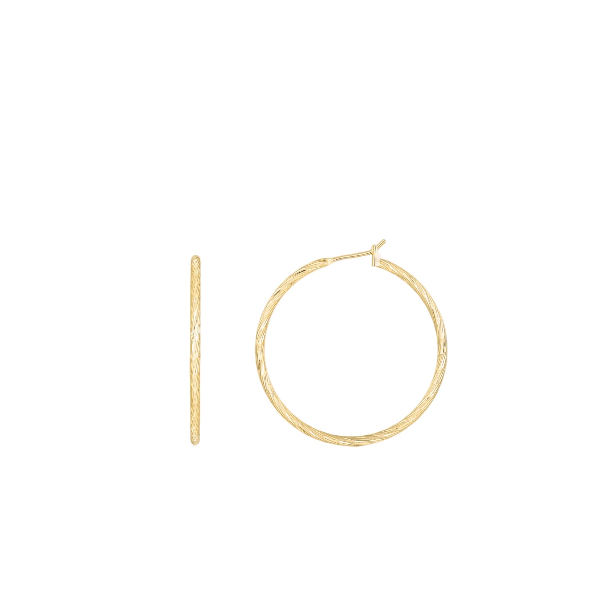 Versatile, individualistic and simple rose gold round hoop earrings TSL2598 - ShesV