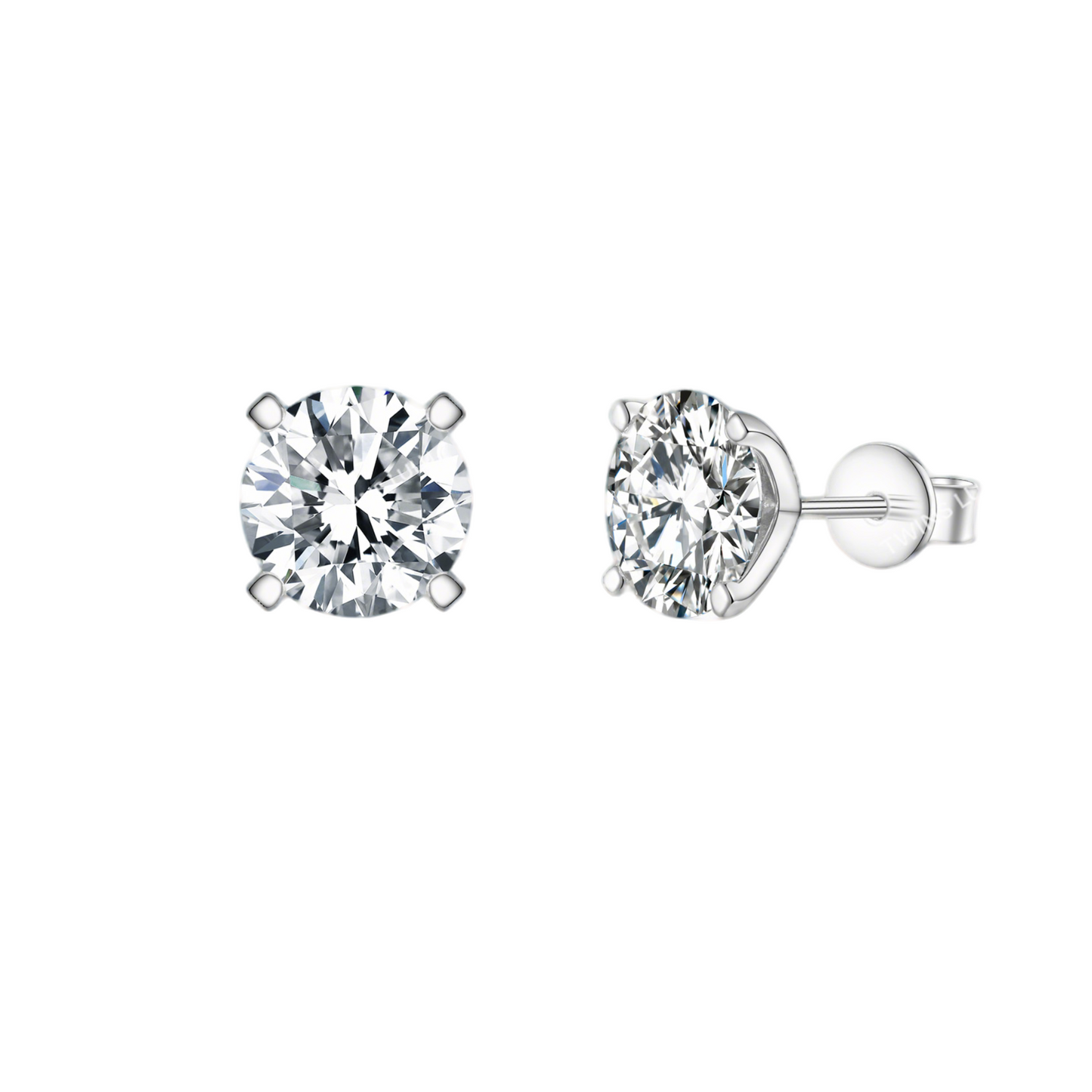 925 Sterling Silver Stud Earrings - Four-Claw Setting | Versatile, Minimalist & Classic | TSL2159