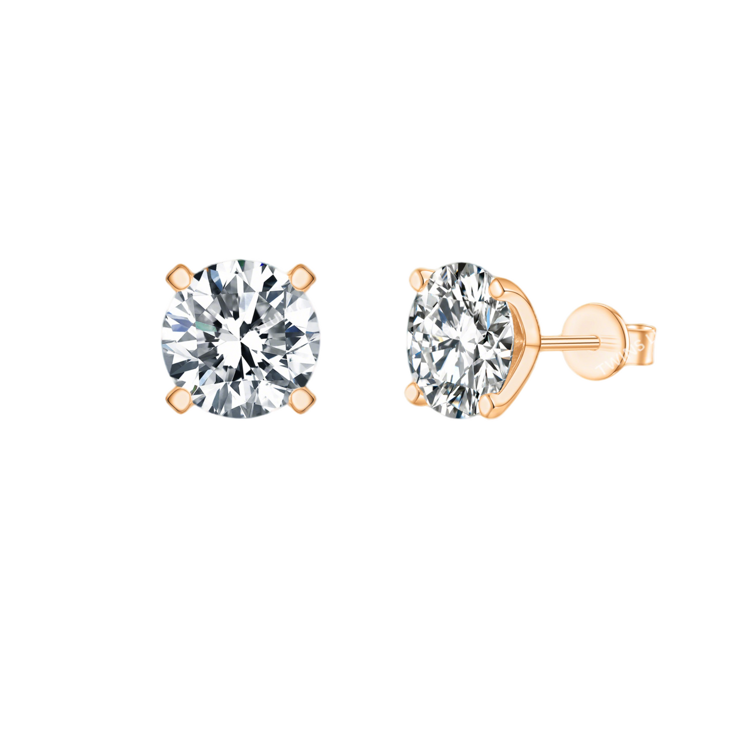 925 Sterling Silver Stud Earrings - Four-Claw Setting | Versatile, Minimalist & Classic | TSL2159