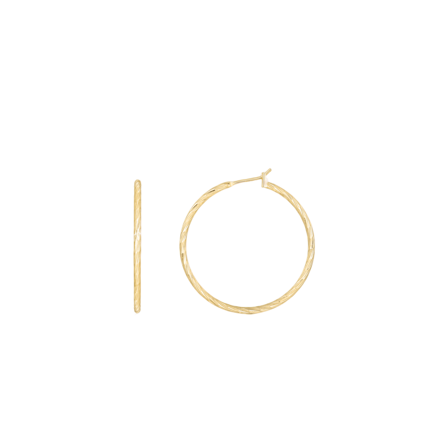 Versatile, individualistic and simple rose gold round hoop earrings TSL2598
