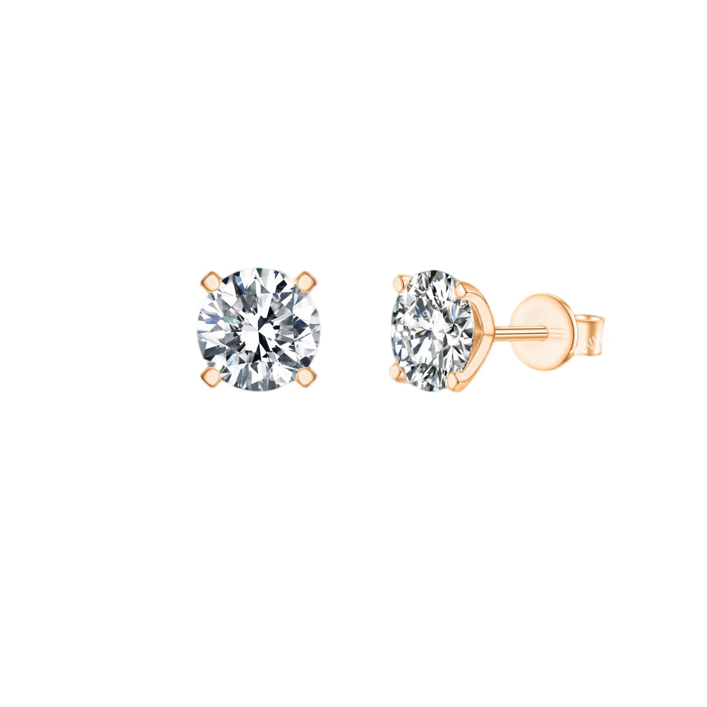 925 Sterling Silver Stud Earrings - Four-Claw Setting | Versatile, Minimalist & Classic | TSL2159