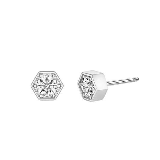 Light luxury and high-end feeling jewelry hexagonal stud earrings TSL2569