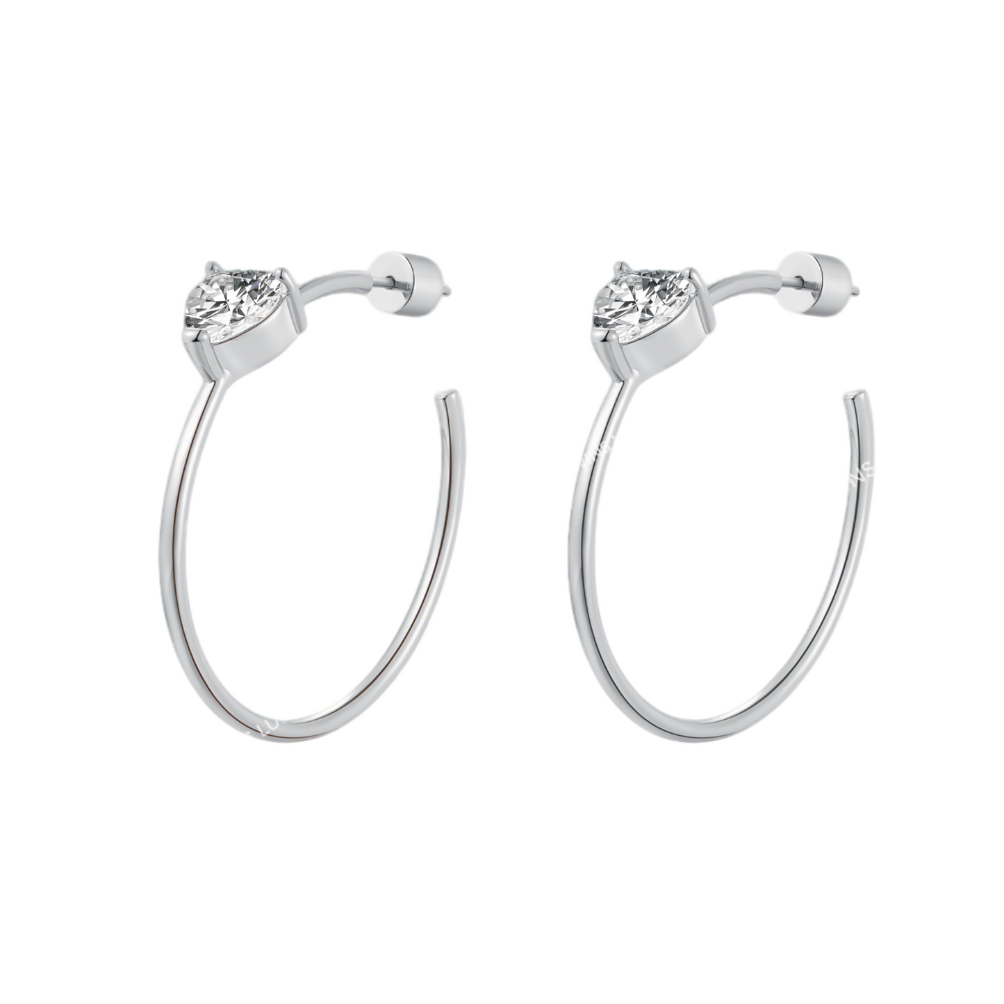 Light Luxury C-Shape Large Hoop Earrings - Rose Gold with Heart Detail | Elegant, Stylish & Versatile | TSL2402