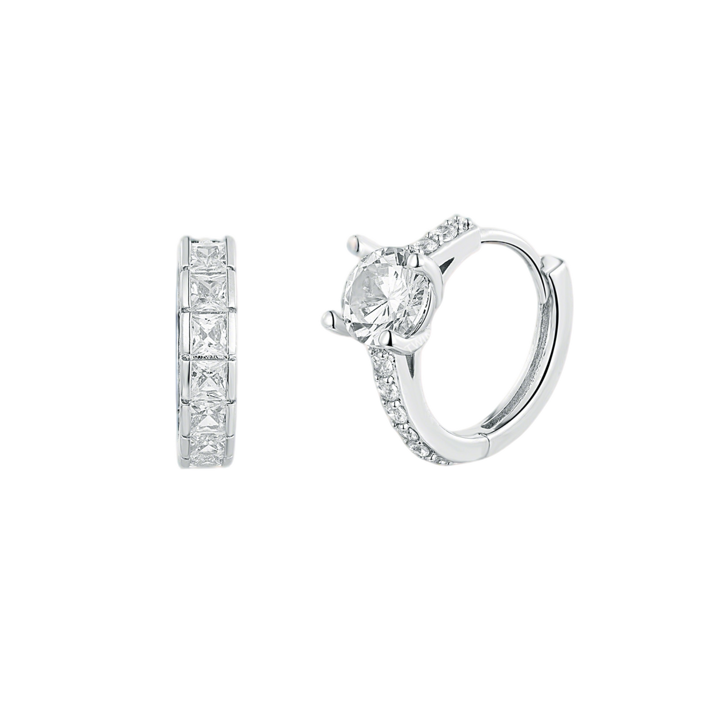 Light Luxury Minimalist Elegant AB Style Asymmetric Hoop Earrings | TSL868