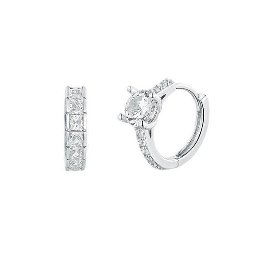 Light Luxury Minimalist Elegant AB Style Asymmetric Hoop Earrings | TSL868