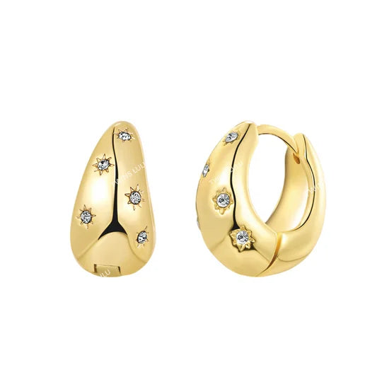 Unique Versatile Irregular Light Luxury Inlaid Design Earrings | TSL1078 - ShesV