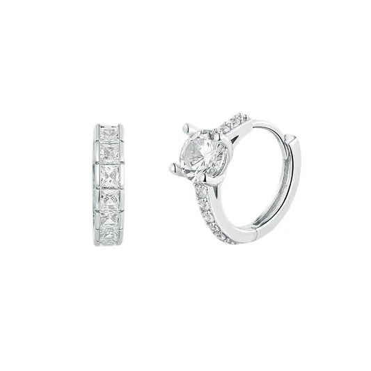 Light Luxury Minimalist Elegant AB Style Asymmetric Hoop Earrings - ShesV
