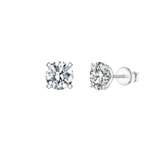 925 Sterling Silver Stud Earrings - Four-Claw Setting | Versatile, Minimalist & Classic | TSL2159 - ShesV